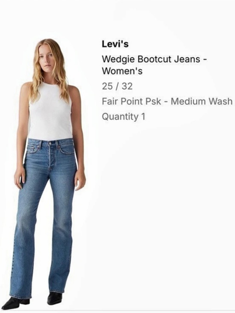 Levi's Wedgie Bootcut Jeans Waist 25 NWT